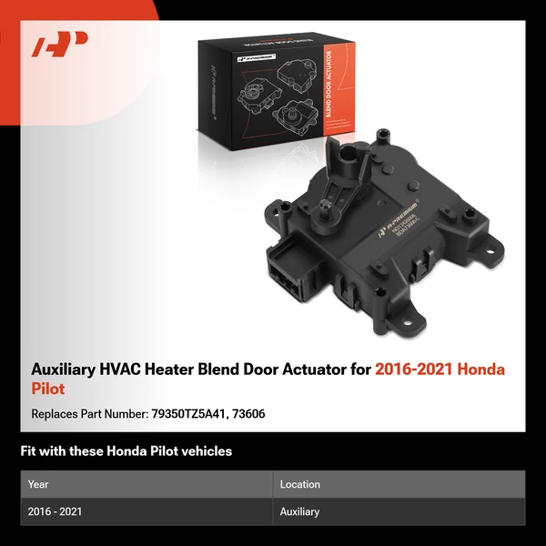 Auxiliary HVAC Heater Blend Door Actuator for 2016-2021 Honda Pilot