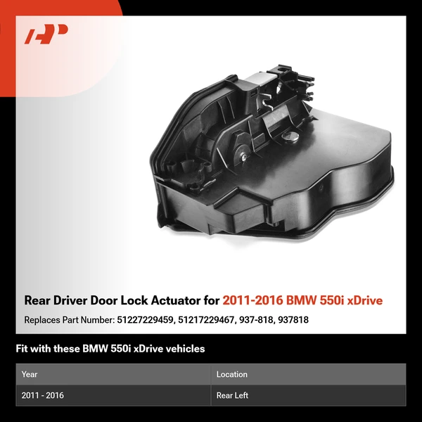 Rear Driver Door Lock Actuator for 2011-2016 BMW 550i xDrive