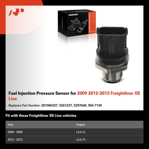 Fuel Injection Pressure Sensor for 2009 2012-2013 Freightliner XB Line