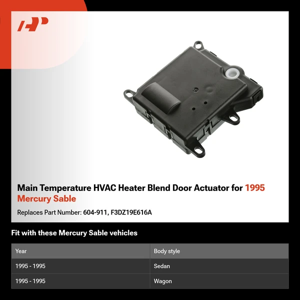 Main Temperature HVAC Heater Blend Door Actuator for 1995 Mercury Sable