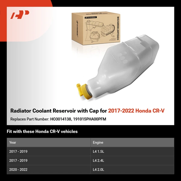 Radiator Coolant Reservoir with Cap for 2017-2022 Honda CR-V