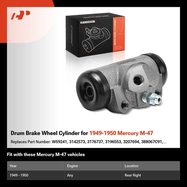 Drum Brake Wheel Cylinder for 1949-1950 Mercury M-47