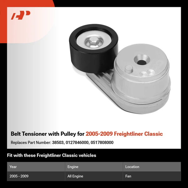 Belt Tensioner with Pulley for 2005-2009 Freightliner Classic