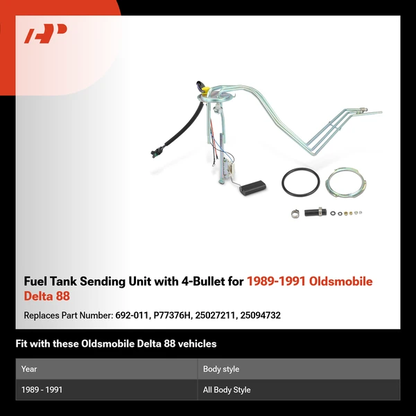 Fuel Tank Sending Unit with 4-Bullet for 1989-1991 Oldsmobile Delta 88