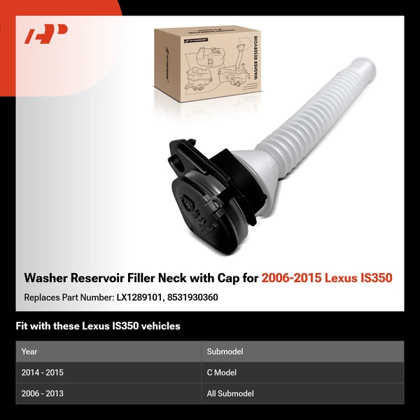Washer Reservoir Filler Neck with Cap for 2006-2015 Lexus IS350