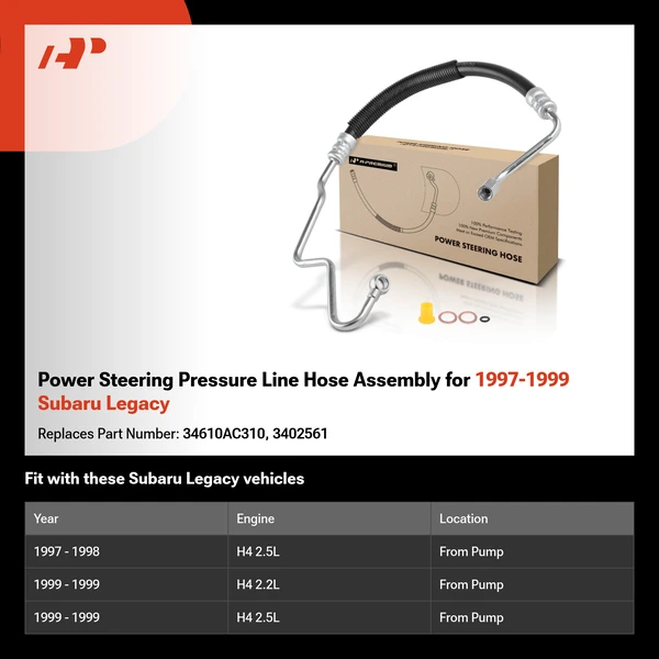 Power Steering Pressure Line Hose Assembly for 1997-1999 Subaru Legacy