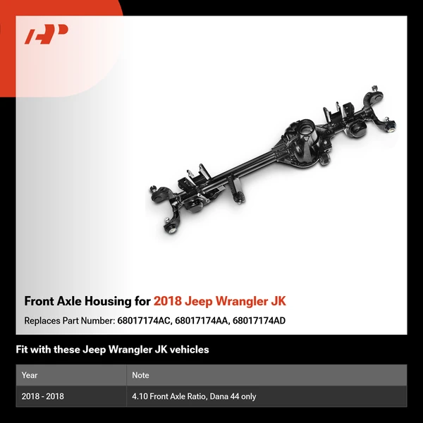 Front Axle Housing for 2018 Jeep Wrangler JK