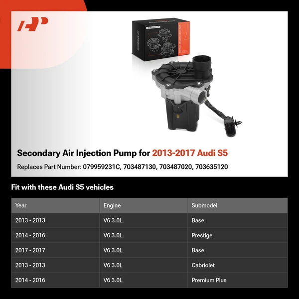 Secondary Air Injection Pump for 2013-2017 Audi S5