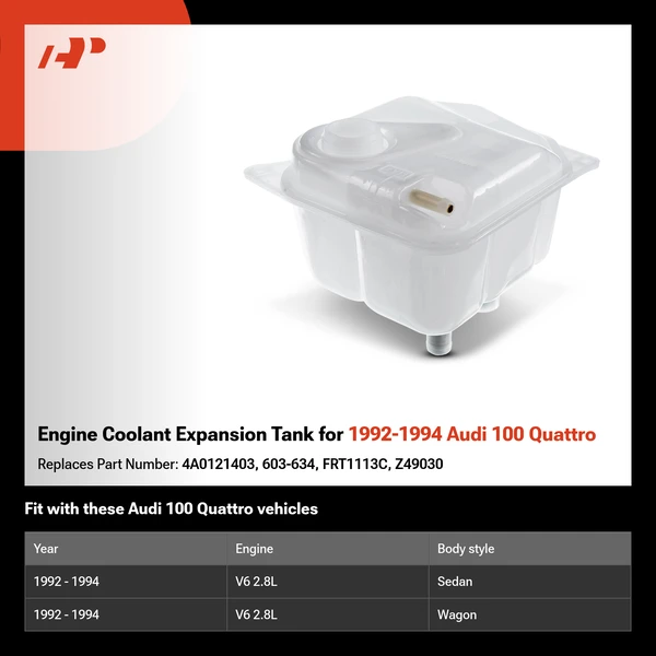 Engine Coolant Expansion Tank for 1992-1994 Audi 100 Quattro