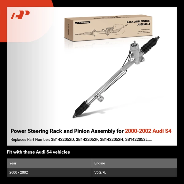 Power Steering Rack and Pinion Assembly for 2000-2002 Audi S4