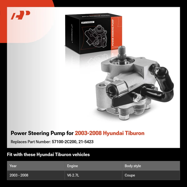 Power Steering Pump for 2003-2008 Hyundai Tiburon