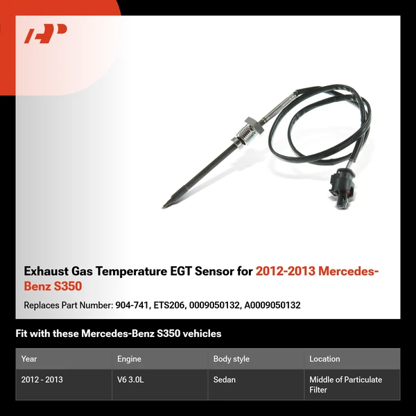 Exhaust Gas Temperature EGT Sensor for 2012-2013 Mercedes-Benz S350