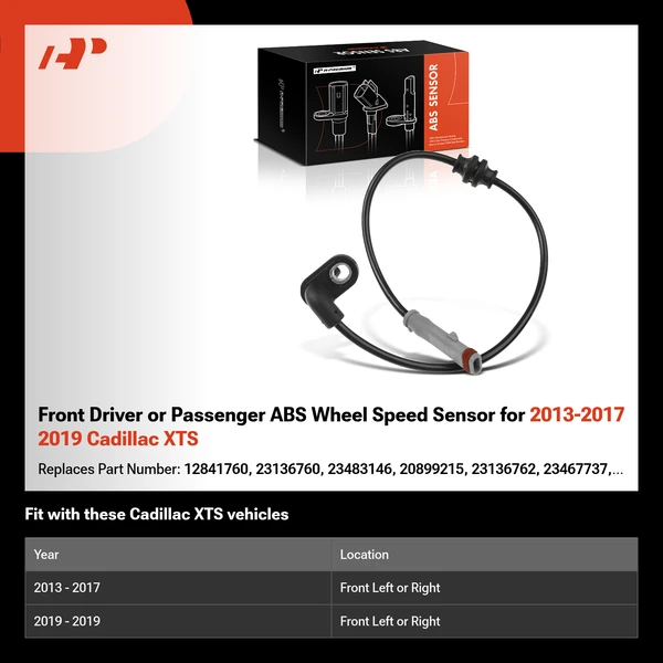 Front Driver or Passenger ABS Wheel Speed Sensor for 2013-2017 2019 Cadillac XTS