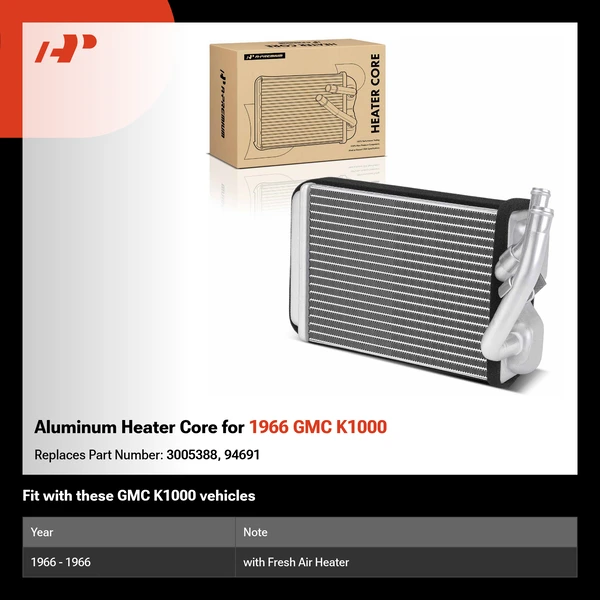 Aluminum Heater Core for 1966 GMC K1000
