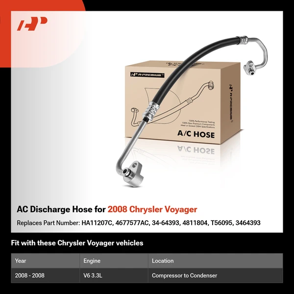 AC Discharge Hose for 2008 Chrysler Voyager