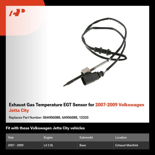 Exhaust Gas Temperature EGT Sensor for 2007-2009 Volkswagen Jetta City