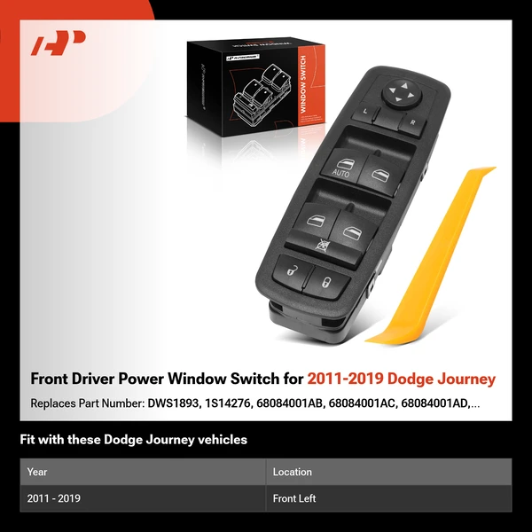 Front Driver Power Window Switch for 2011-2019 Dodge Journey