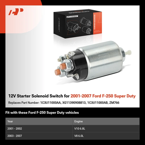 12V Starter Solenoid Switch for 2001-2007 Ford F-250 Super Duty