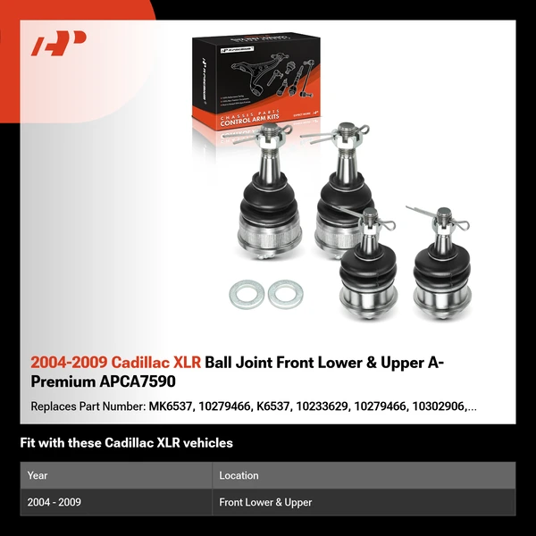 2004-2009 Cadillac XLR Ball Joint Front Lower & Upper A-Premium APCA7590