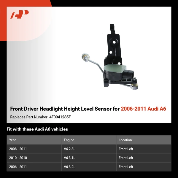 Front Driver Headlight Height Level Sensor for 2006-2011 Audi A6