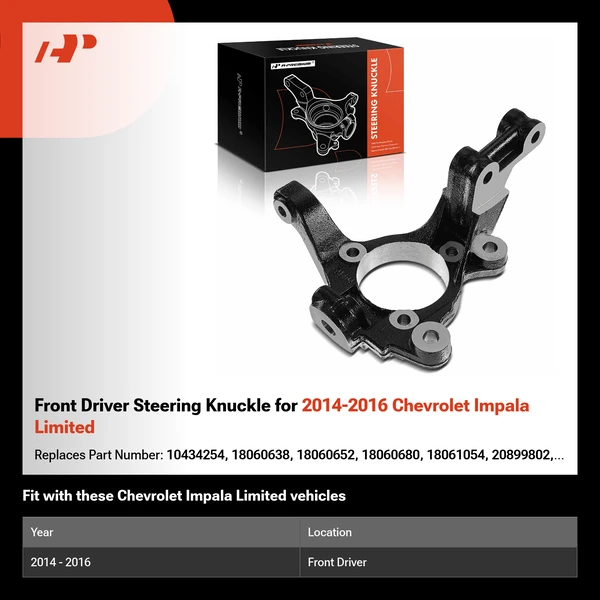 Front Driver Steering Knuckle for 2014-2016 Chevrolet Impala Limited