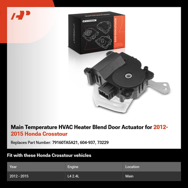 Main Temperature HVAC Heater Blend Door Actuator for 2012-2015 Honda Crosstour