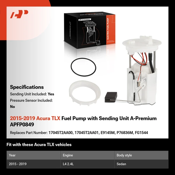 2015-2019 Acura TLX Fuel Pump with Sending Unit A-Premium APFP0849