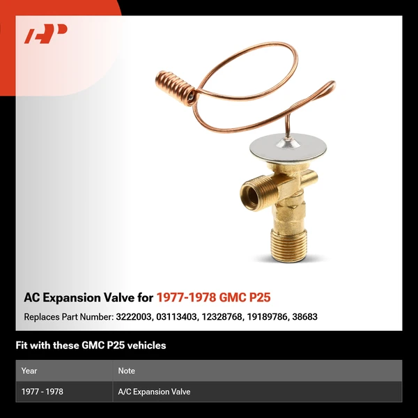 AC Expansion Valve for 1977-1978 GMC P25
