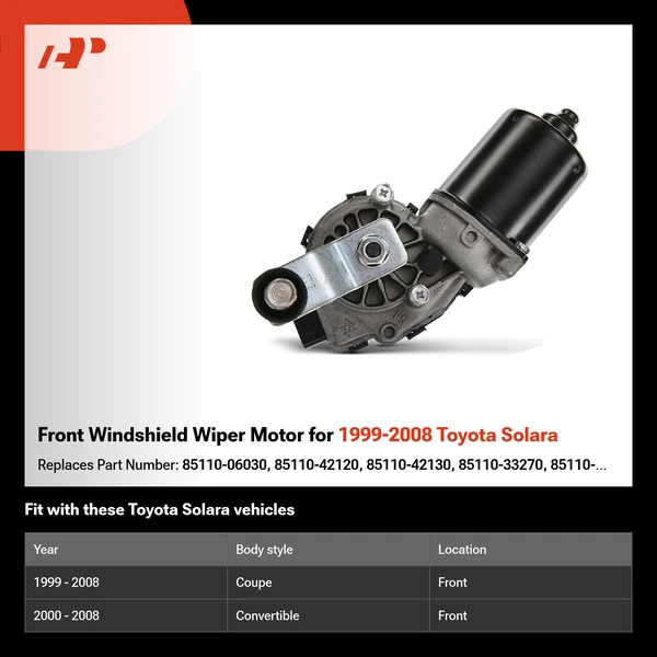 Front Windshield Wiper Motor for 1999-2008 Toyota Solara