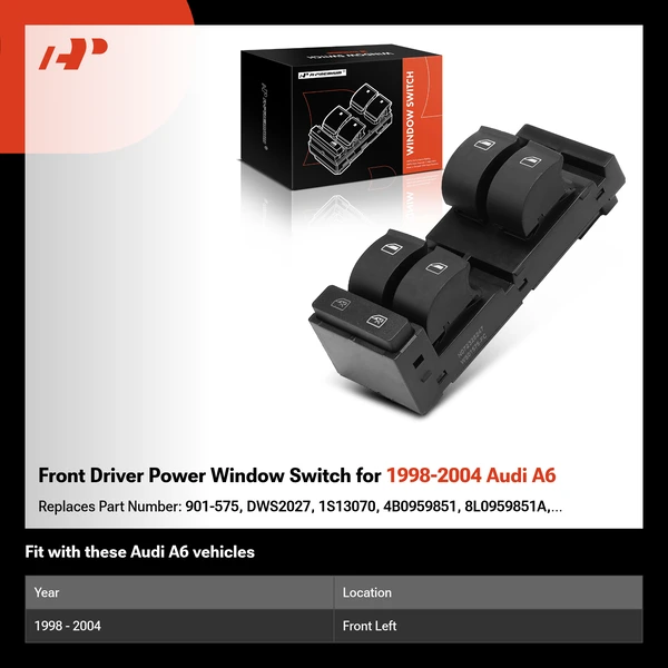 Front Driver Power Window Switch for 1998-2004 Audi A6