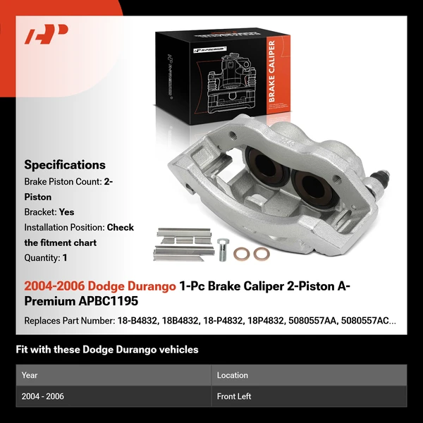 2004-2006 Dodge Durango 1-Pc Brake Caliper 2-Piston A-Premium APBC1195