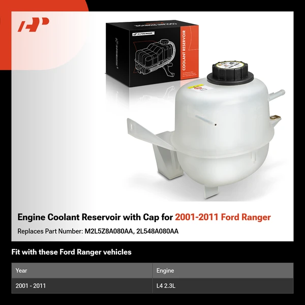 Engine Coolant Reservoir with Cap for 2001-2011 Ford Ranger
