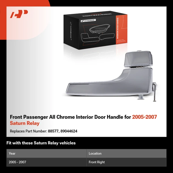 Front Passenger All Chrome Interior Door Handle for 2005-2007 Saturn Relay