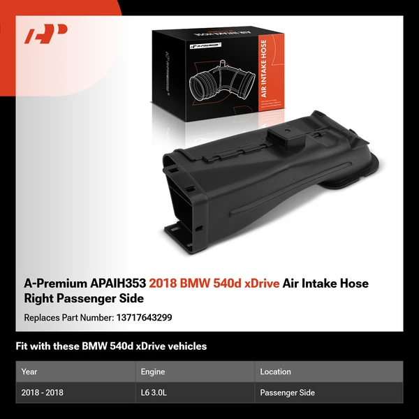 A-Premium APAIH353 2018 BMW 540d xDrive Air Intake Hose Right Passenger Side