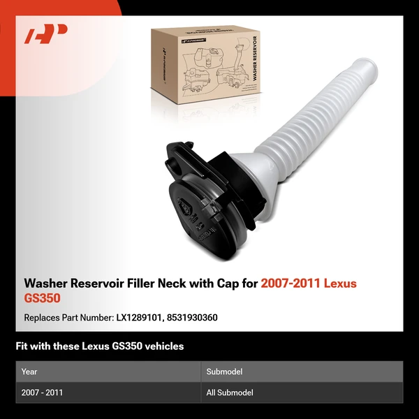Washer Reservoir Filler Neck with Cap for 2007-2011 Lexus GS350