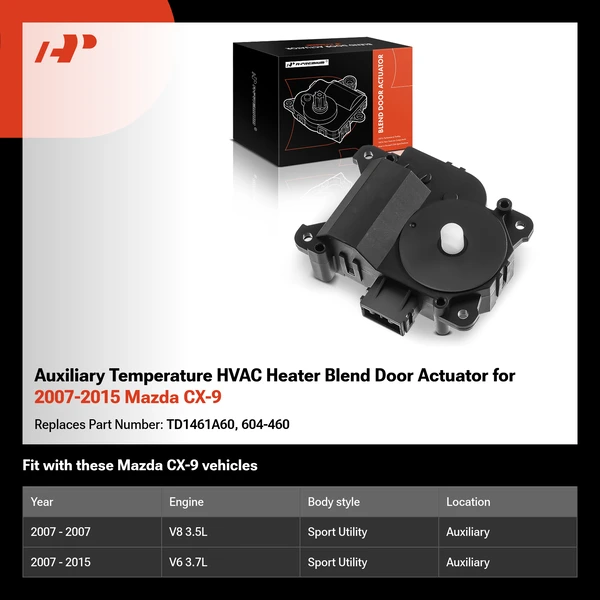 Auxiliary Temperature HVAC Heater Blend Door Actuator for 2007-2015 Mazda CX-9