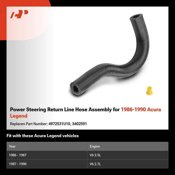 Power Steering Return Line Hose Assembly for 1986-1990 Acura Legend