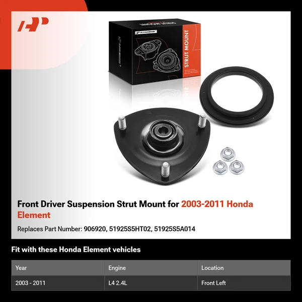 Front Driver Suspension Strut Mount for 2003-2011 Honda Element