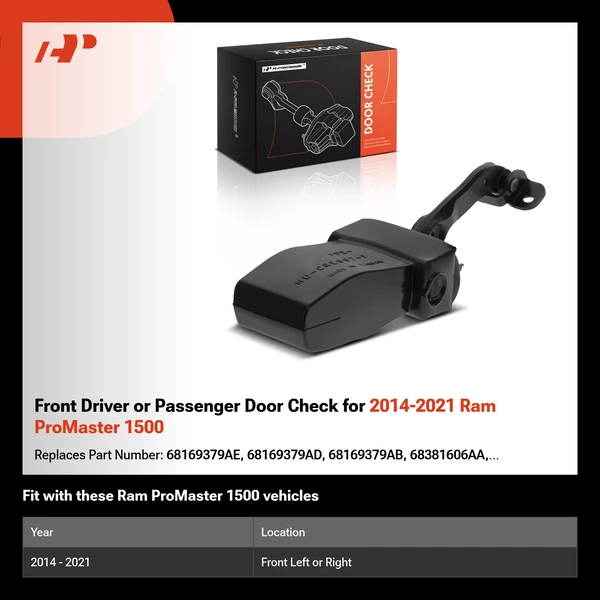 Front Driver or Passenger Door Check for 2014-2021 Ram ProMaster 1500