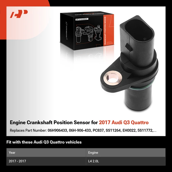 Engine Crankshaft Position Sensor for 2017 Audi Q3 Quattro