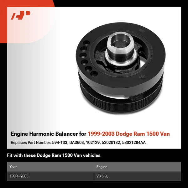 Engine Harmonic Balancer for 1999-2003 Dodge Ram 1500 Van