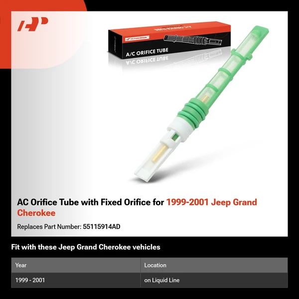 AC Orifice Tube with Fixed Orifice for 1999-2001 Jeep Grand Cherokee