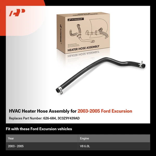 HVAC Heater Hose Assembly for 2003-2005 Ford Excursion