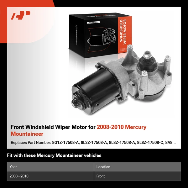 Front Windshield Wiper Motor for 2008-2010 Mercury Mountaineer