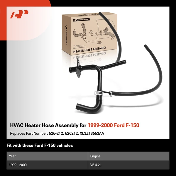 HVAC Heater Hose Assembly for 1999-2000 Ford F-150