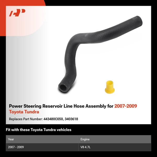 Power Steering Reservoir Line Hose Assembly for 2007-2009 Toyota Tundra
