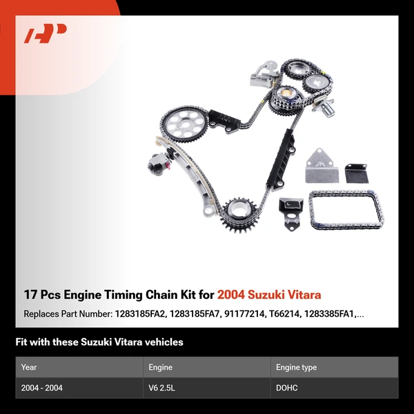 17 Pcs Engine Timing Chain Kit for 2004 Suzuki Vitara