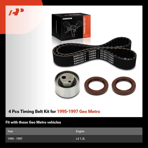 4 Pcs Timing Belt Kit for 1995-1997 Geo Metro