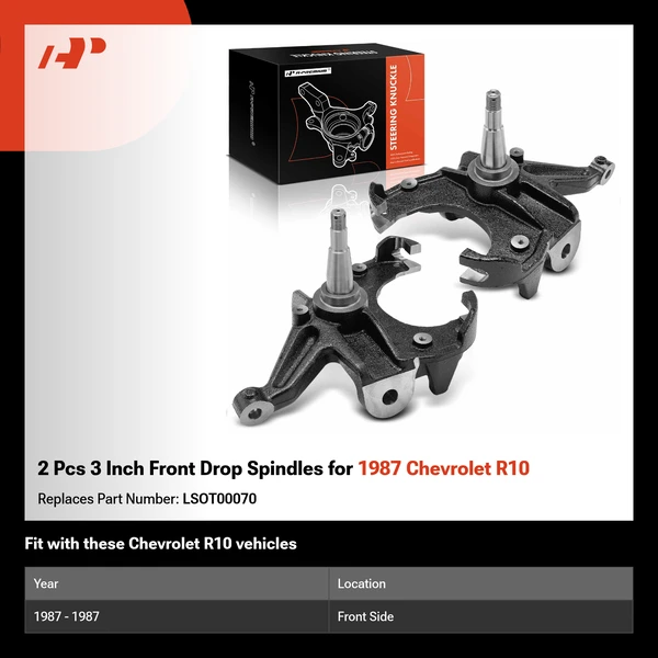 2 Pcs 3 Inch Front Drop Spindles for 1987 Chevrolet R10
