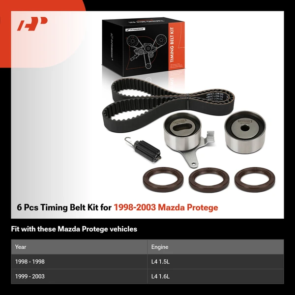 6 Pcs Timing Belt Kit for 1998-2003 Mazda Protege